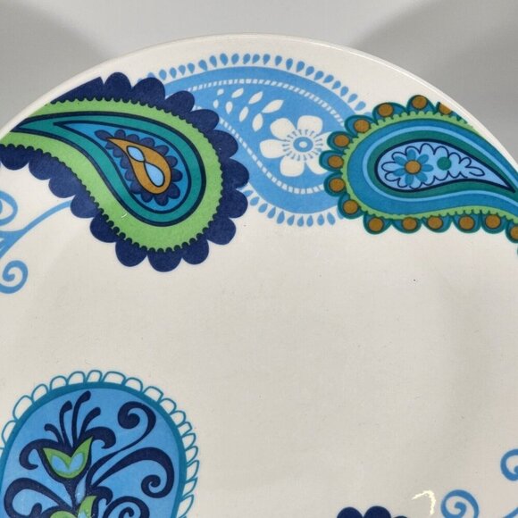 Royal Norfolk Blue Paisley Blue Green White Dinner Plate China Lot Of 2 Vintage - Picture 3 of 10